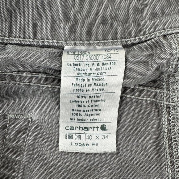 Carhartt Grey Loose Fit Denim Pants Men’s Size 40 x 34 - Picture 8 of 12